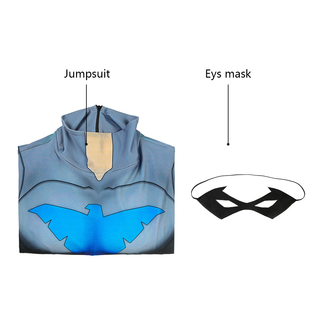 Nightwing Son of Batman Richard Grayson Male Jumpsuit Cosplay Costumes