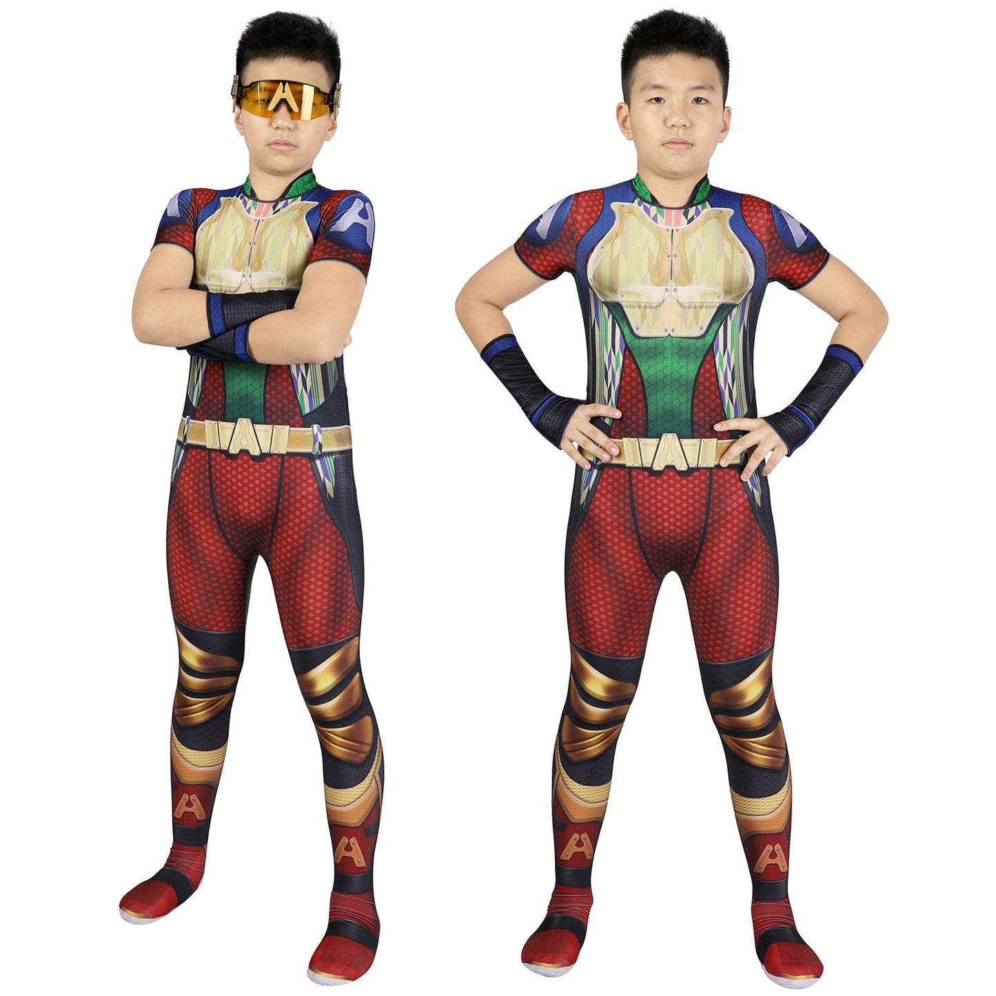 The Boys 3 A-train Kids Jumpsuit with Glasses Cosplay Costumes