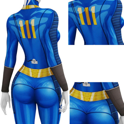 Game Fallout Vault #111 Sheltersuit Female Jumpsuit Cosplay Costumes