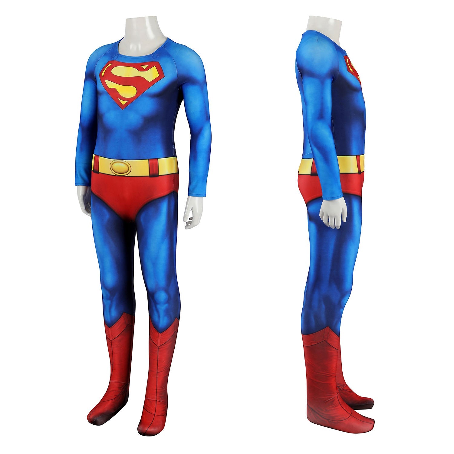 Superman 1978 Moive Christopher Reeve Kids Jumpsuit Cosplay Costumes