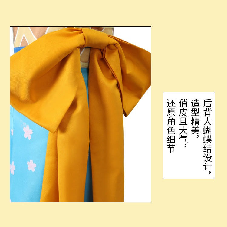 Anime Navigation Nami Kimono Blue Pajamas Fullset Cosplay Costumes