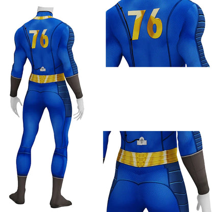 Game Fallout Vault #76 Sheltersuit Male Jumpsuit Cosplay Costumes