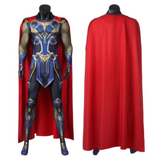 Thor 4 Love and Thunder Male Jumpsuit with Cloak Cosplay Costumes