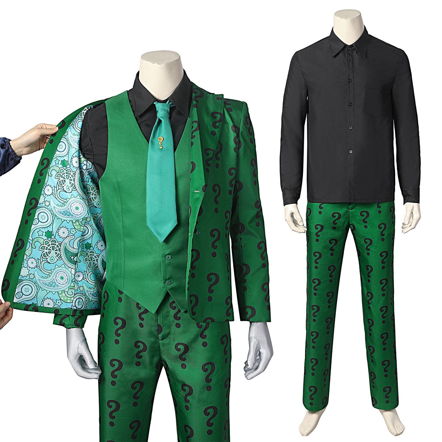 The Batman 1966 TV Riddler Edward Nygma Male Fullset Cosplay Costumes