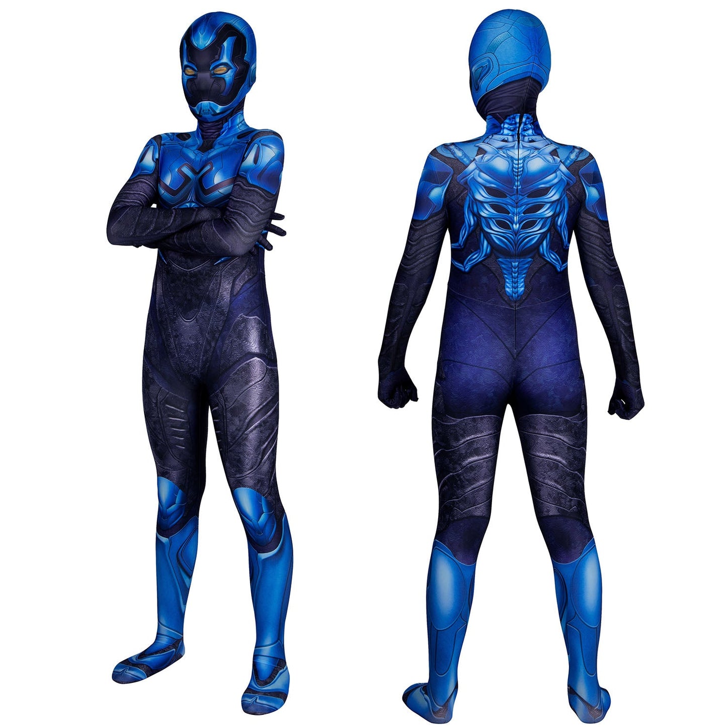 Blue Beetle Jaime Reyes Kids Jumpsuit with Mask Cosplay Costumes