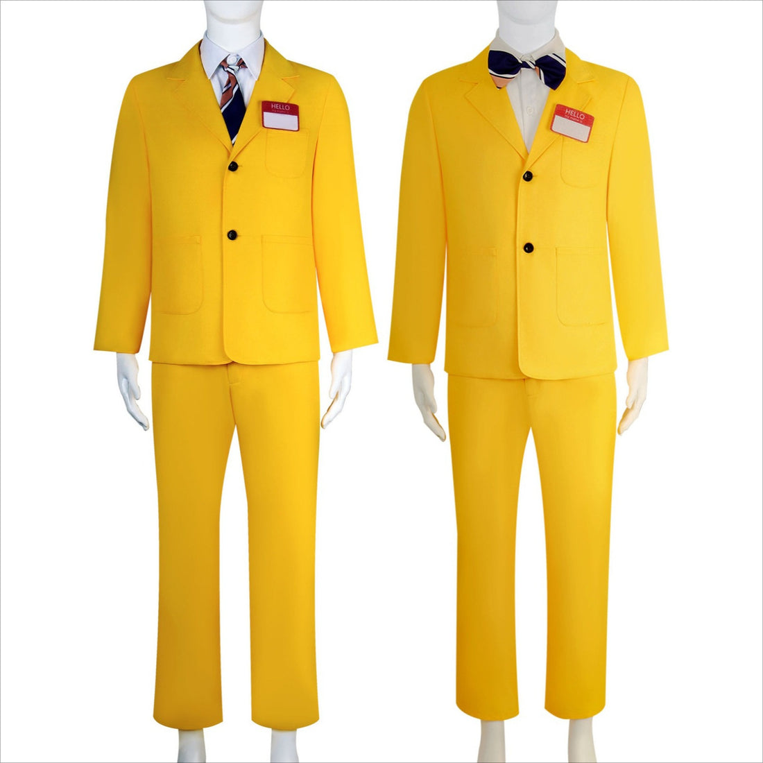 Beetle Juice Shrunken Head Bob Yellow Suit Halloween Cosplay Costumes