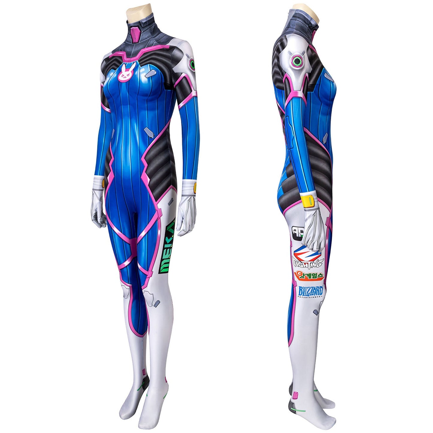 OW Overwatch D.Va Hana Song Female Jumpsuit Cosplay Costumes