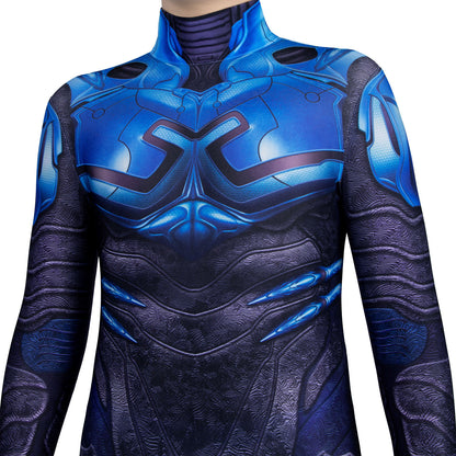 Blue Beetle Jaime Reyes Kids Jumpsuit with Mask Cosplay Costumes