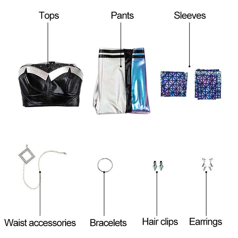 Game LOL KDA ALL OUT Kaisa Fullset Cosplay Costumes