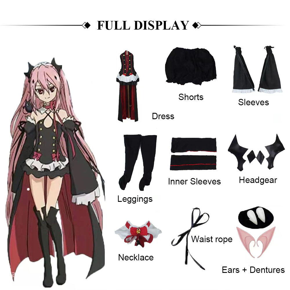 seraph of the end krul tepes female adult cosplay costume