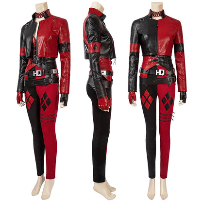 The Suicide Squad 2 Harley Quinn Fight Suit Leather Cosplay Costumes