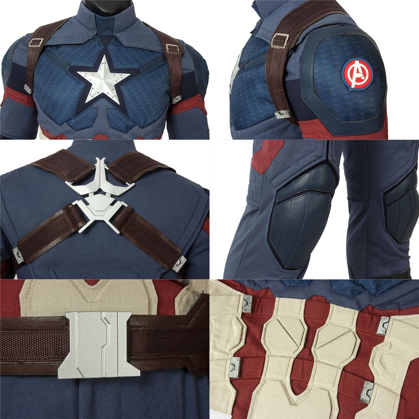 Avengers 4 Endgame Captain America Steve Rogers Male Fullset Cosplay Costumes