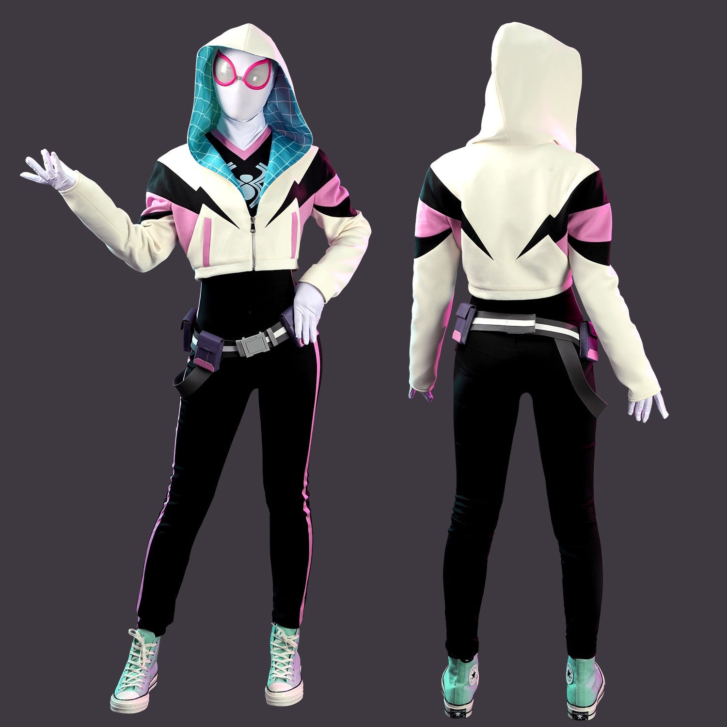 Your Friendly Neighborhood Spider-Man Gwen Jumpsuit Cosplay Costumes