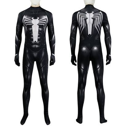 Marvel's Spider-Man 2 Venom Black Suit Male Jumpsuit Cosplay Costumes