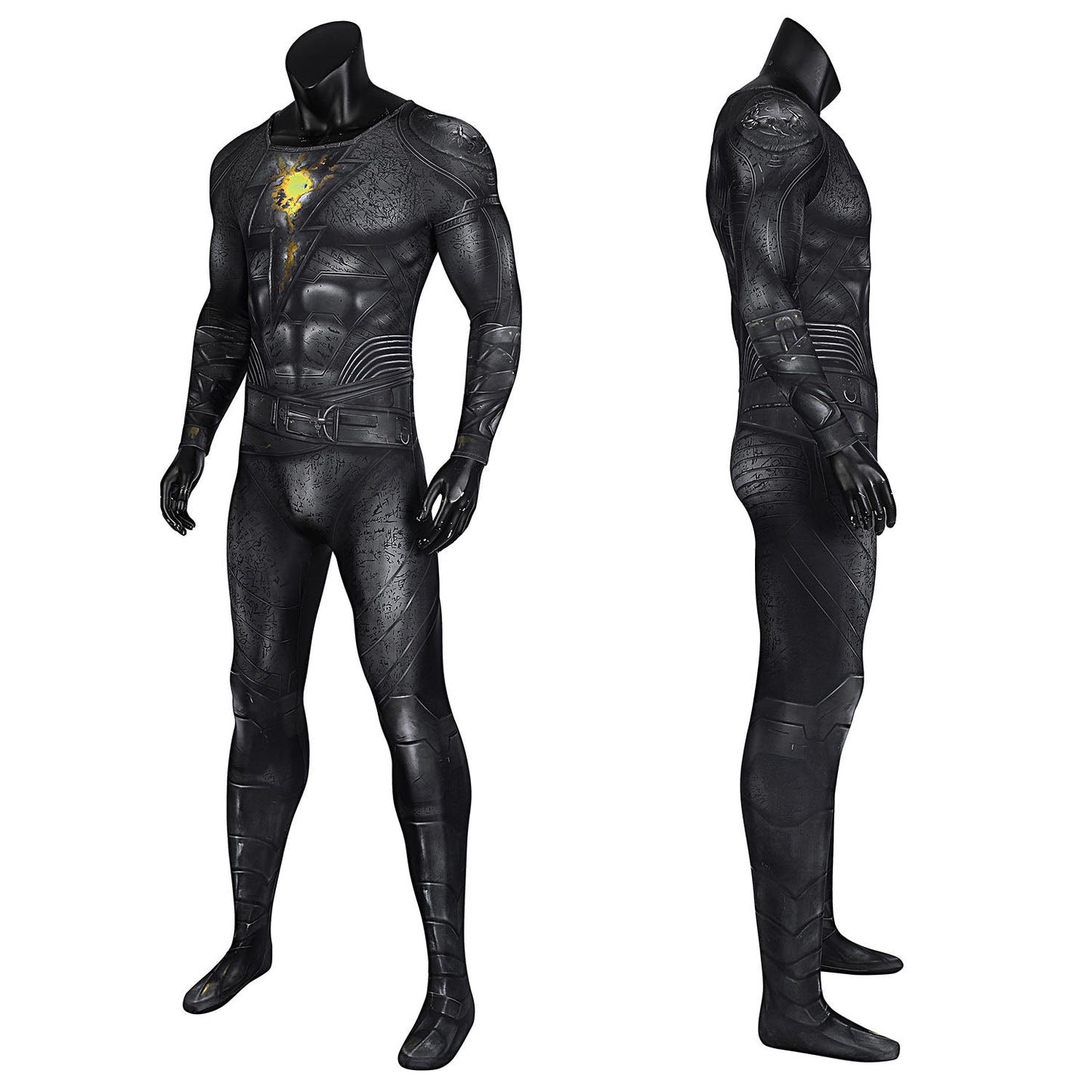 Comics Black Adam Male Jumpsuit with Hooded Cloak Cosplay Costumes