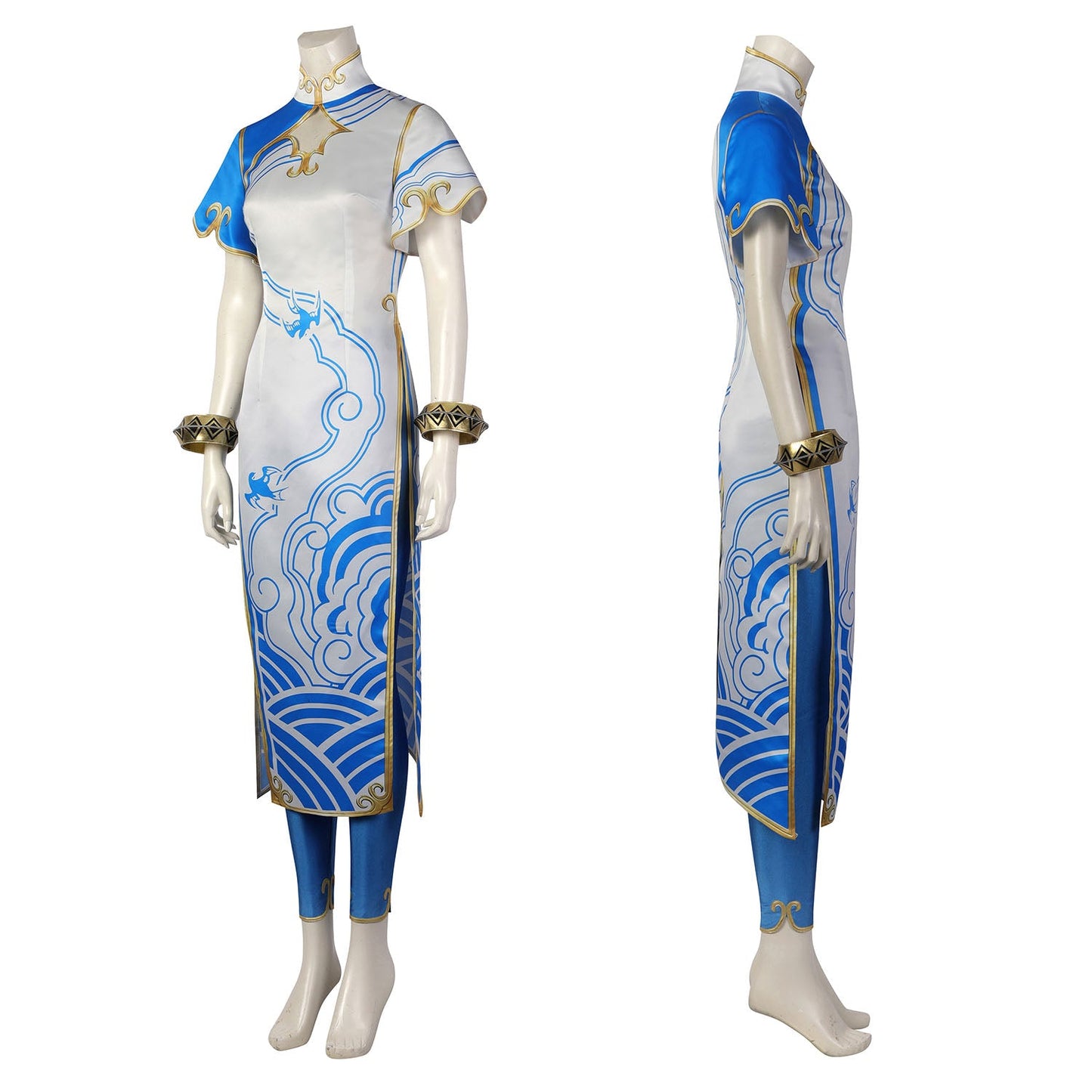 Street Fighter 6 Chun Li Female Blue and White Cosplay Costumes