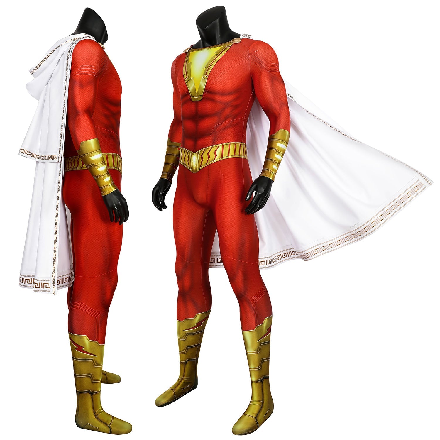 Shazam! Billy Batson Captain Marvel Male Jumpsuit Cosplay Costumes