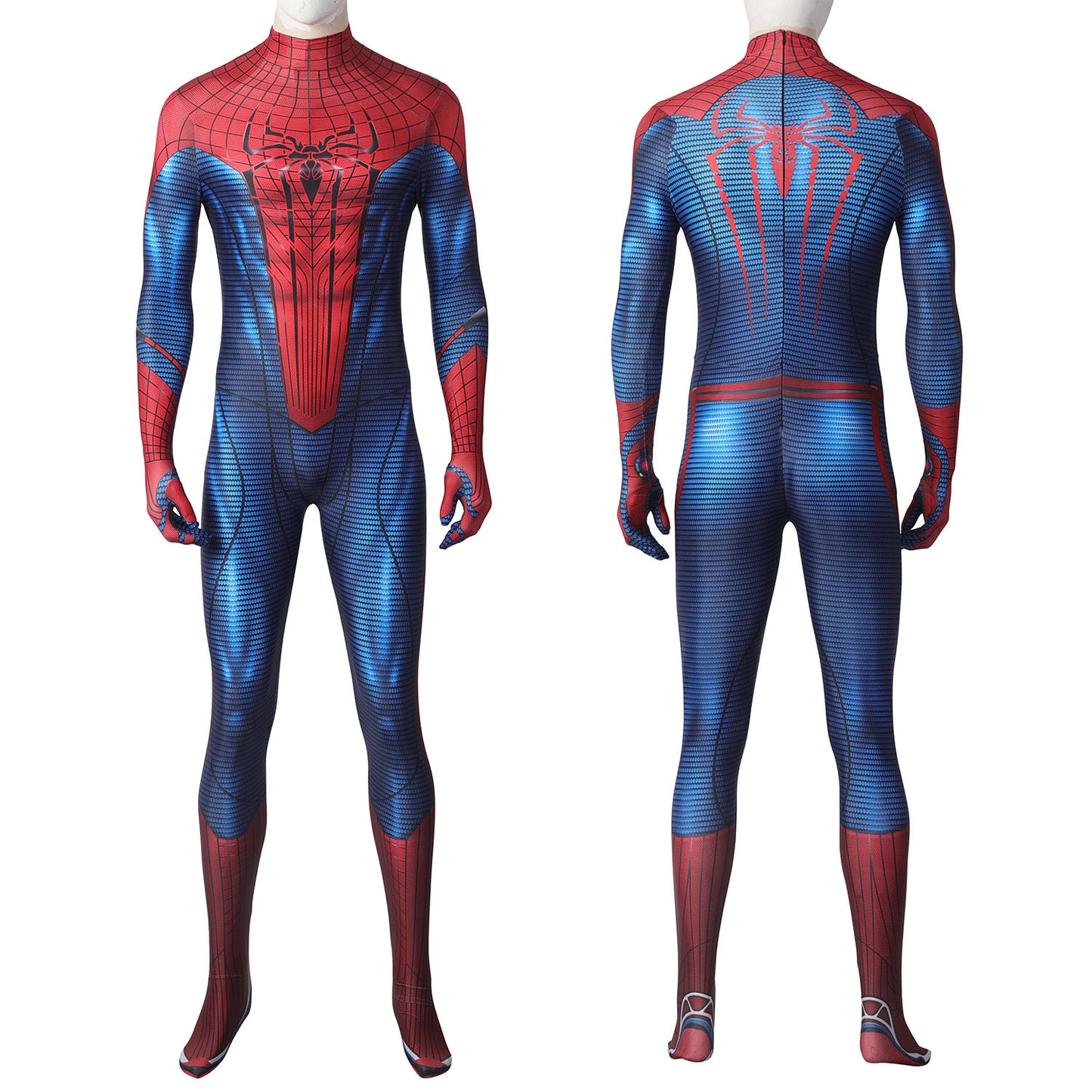 Movie Spider-Man: The Amazing Spider-Man Peter Parker Spiderman Elastic Force Cosplay Costume Jumpsuit with Headgear