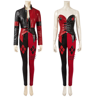 The Suicide Squad 2 Harley Quinn Fight Suit Leather Cosplay Costumes