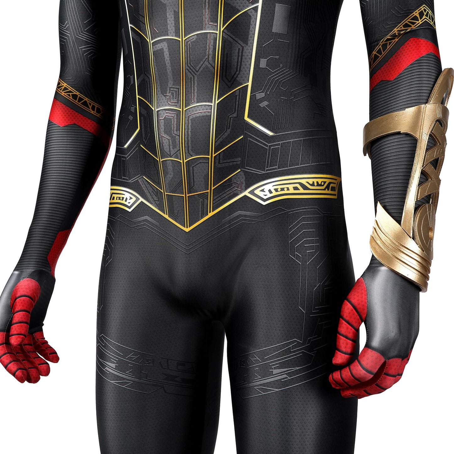 Spider-Man 3 No Way Home Peter Parker Black and Gold Suit Jumpsuit Cosplay Costumes