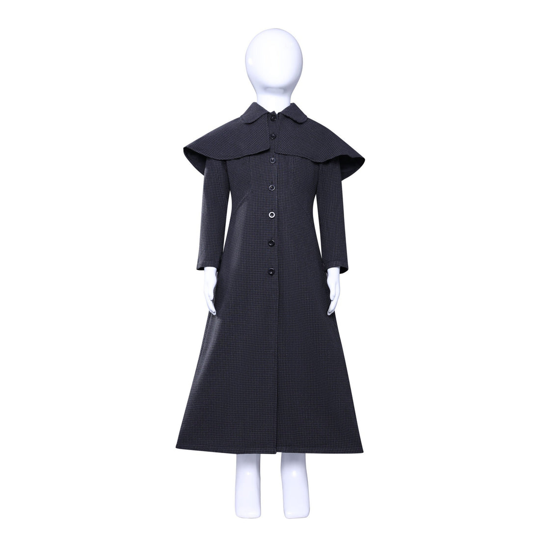 Wednesday 2 Addams Adult and Kids Black Wool Coat Cosplay Costumes
