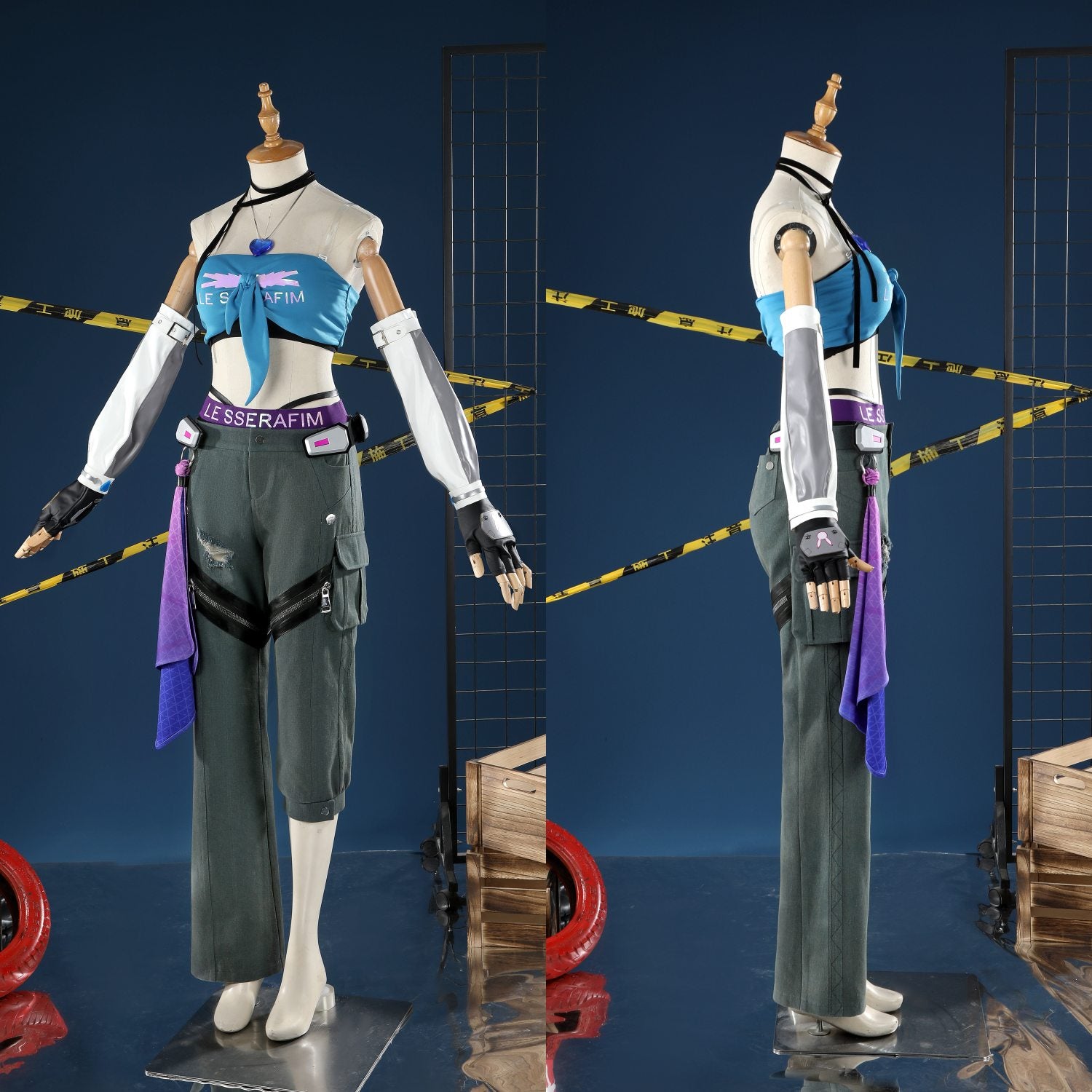 Overwatch 2 X LE SSERAFIM FEARLESS D.VA Blue Cosplay Costumes