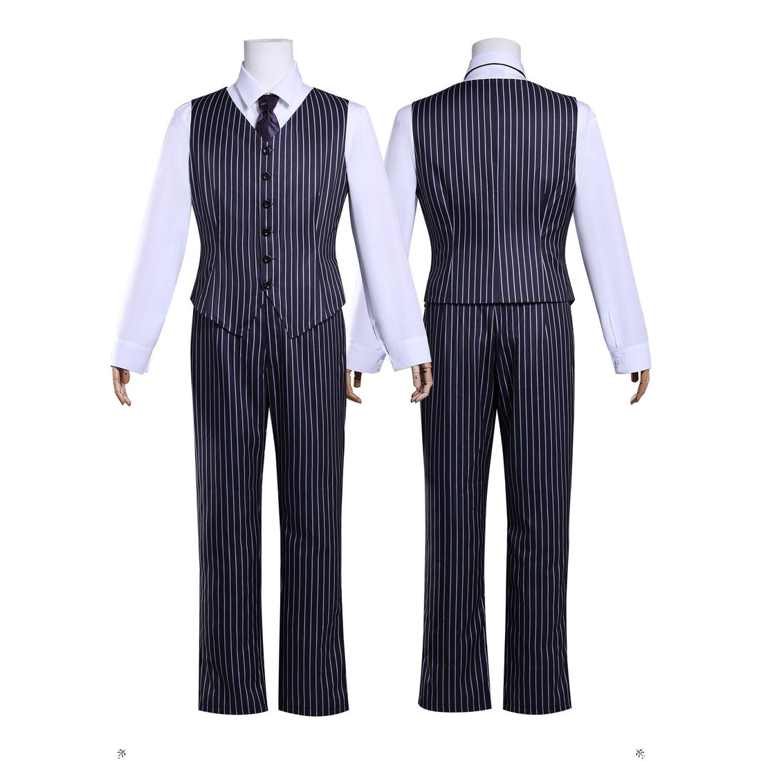 Wednesday 2 Gomez Addams Striped Suit Male Cosplay Costumes
