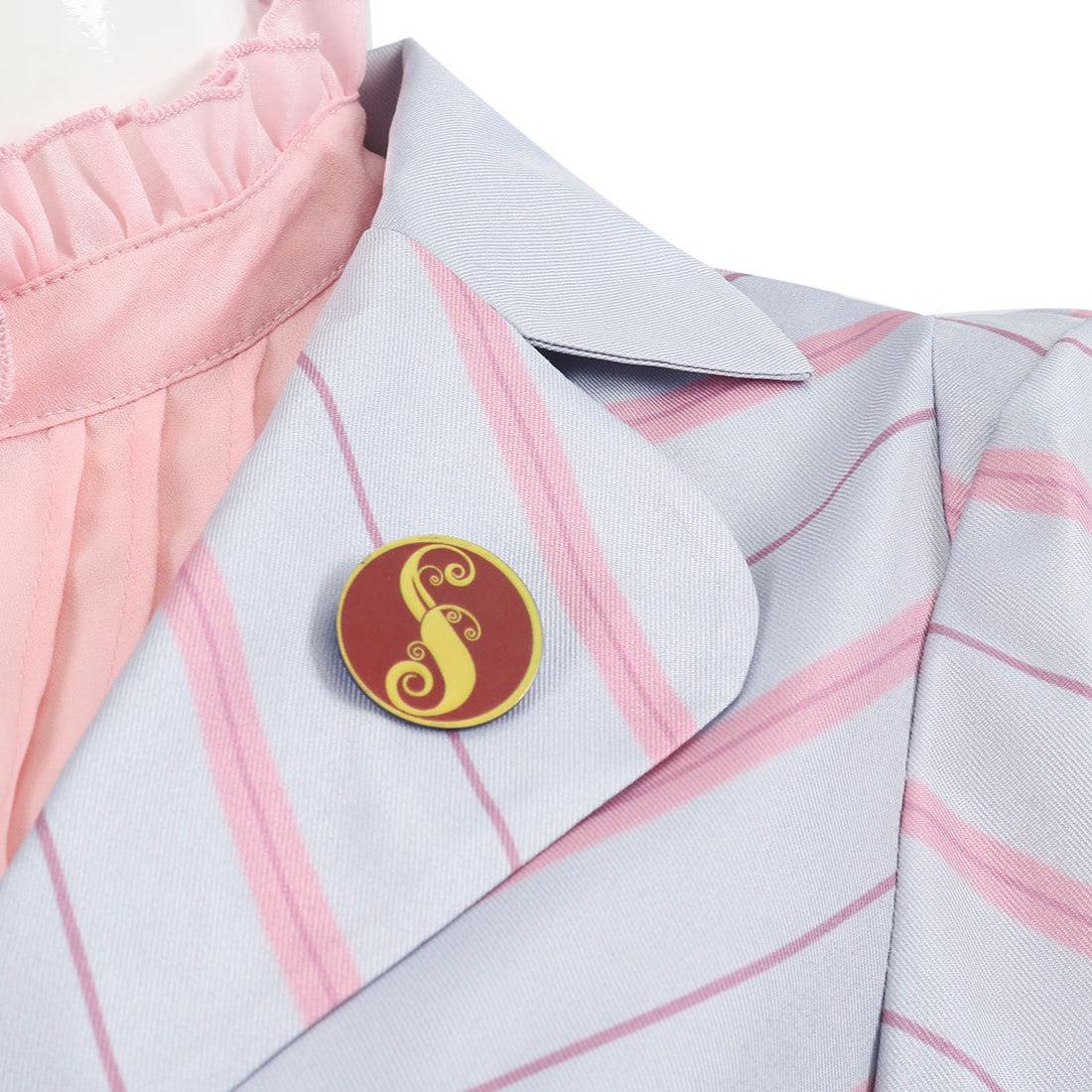 Wicked: For Good Witch Glinda Pink Stripe Suit Cosplay Costumes