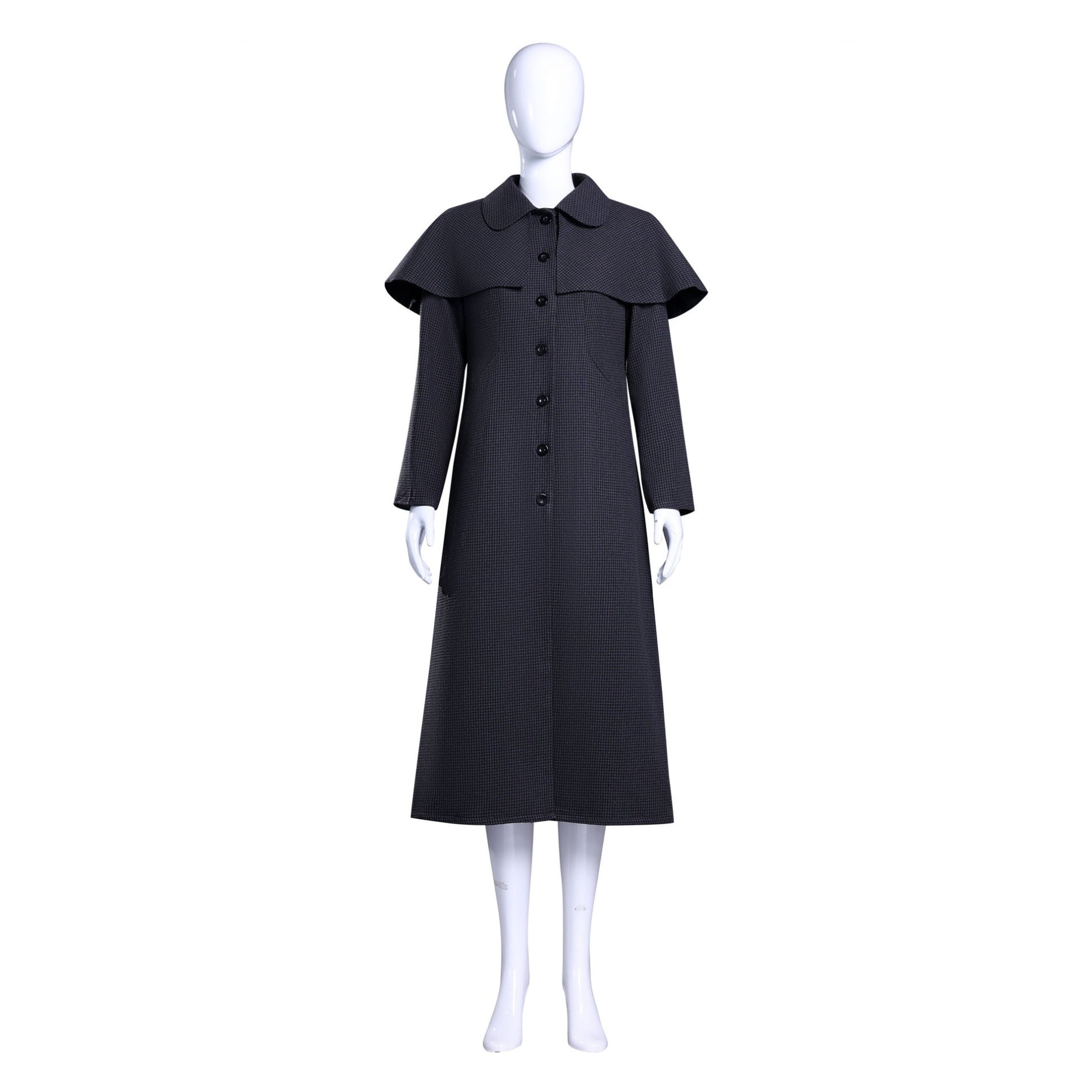 Wednesday 2 Addams Adult and Kids Black Wool Coat Cosplay Costumes