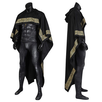 Comics Black Adam Male Jumpsuit with Hooded Cloak Cosplay Costumes