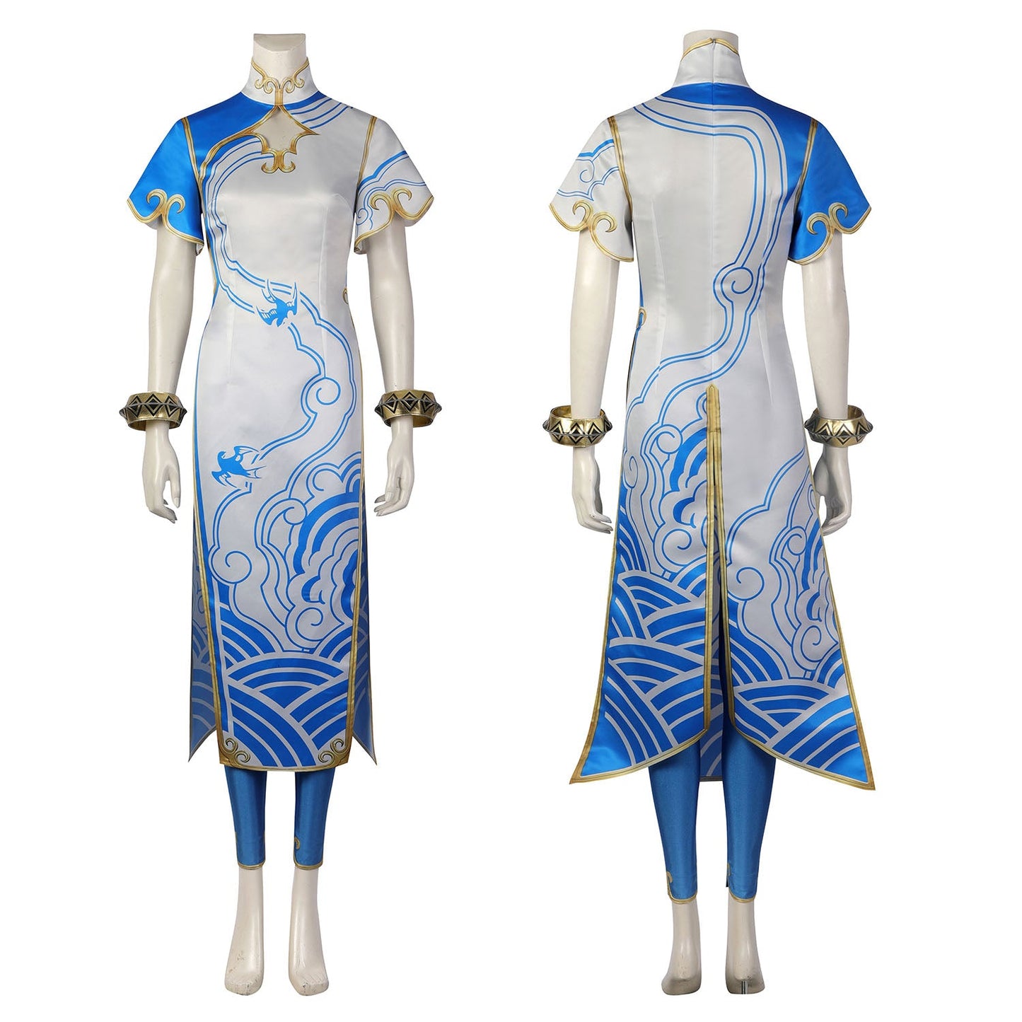 Street Fighter 6 Chun Li Female Blue and White Cosplay Costumes