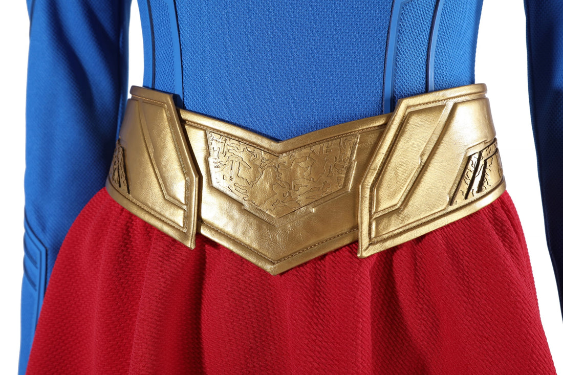 Comics Superhero Supergirl Superwoman Fullset with Coat Cosplay Costumes