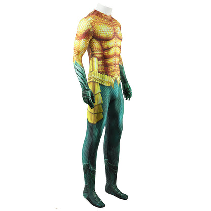 Aquaman and the Lost Kingdom Movie Arthur Curry Golden Jumpsuit Cosplay Costume