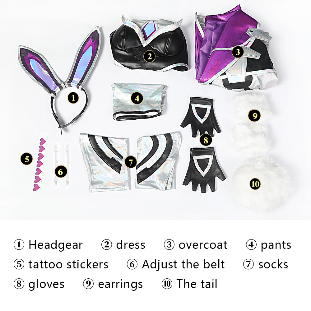 Game LOL Battle Bunny Miss Fortune Full Set Role Cosplay Costumes