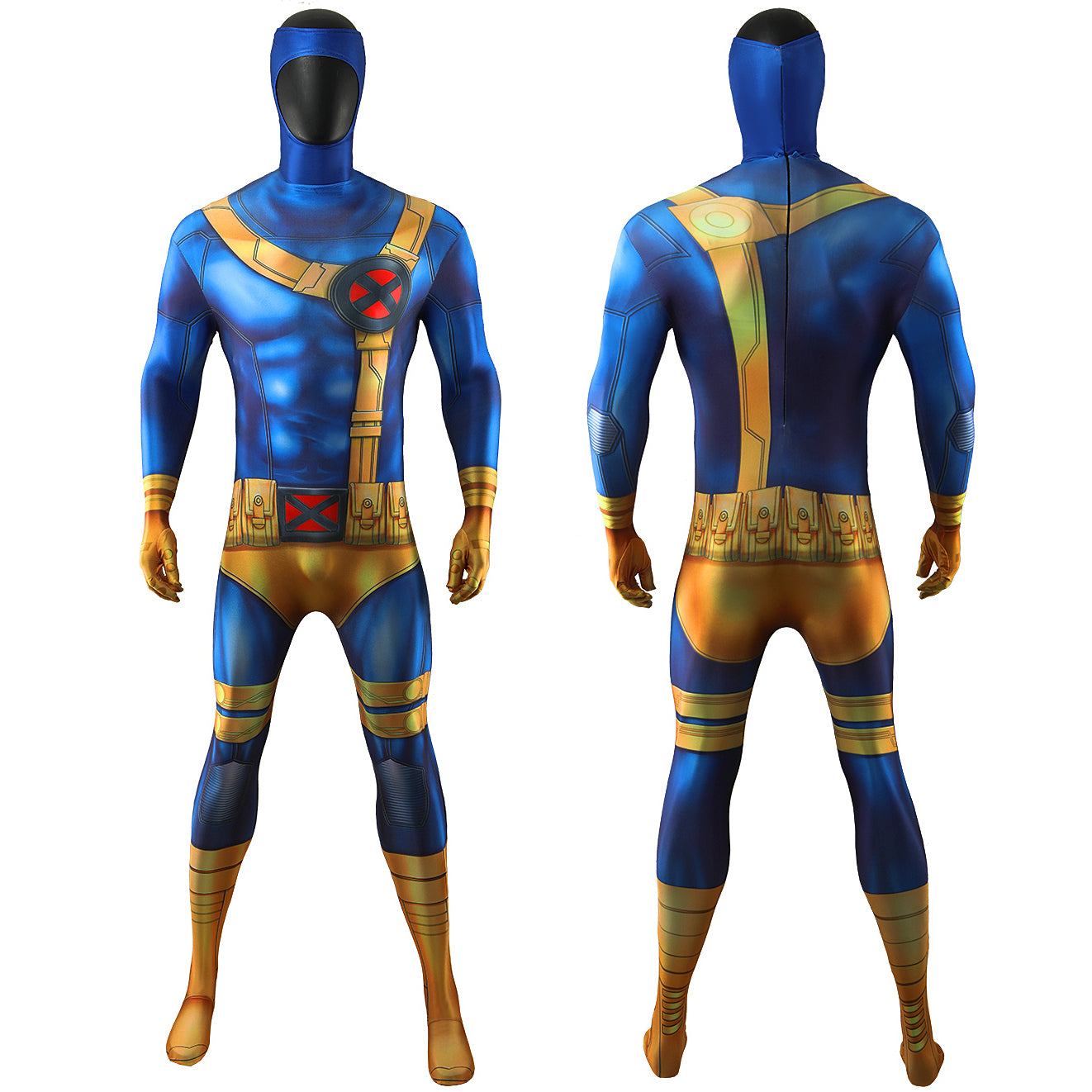 X-Men Cyclops Blue Version Jumpsuit Men Kids Cosplay Costume