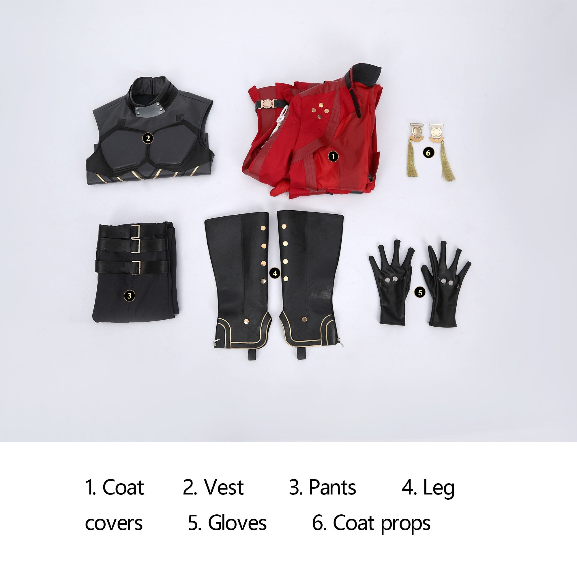 Honkai: Star Rail X Fate Archer Red A Full Set Cosplay Costumes