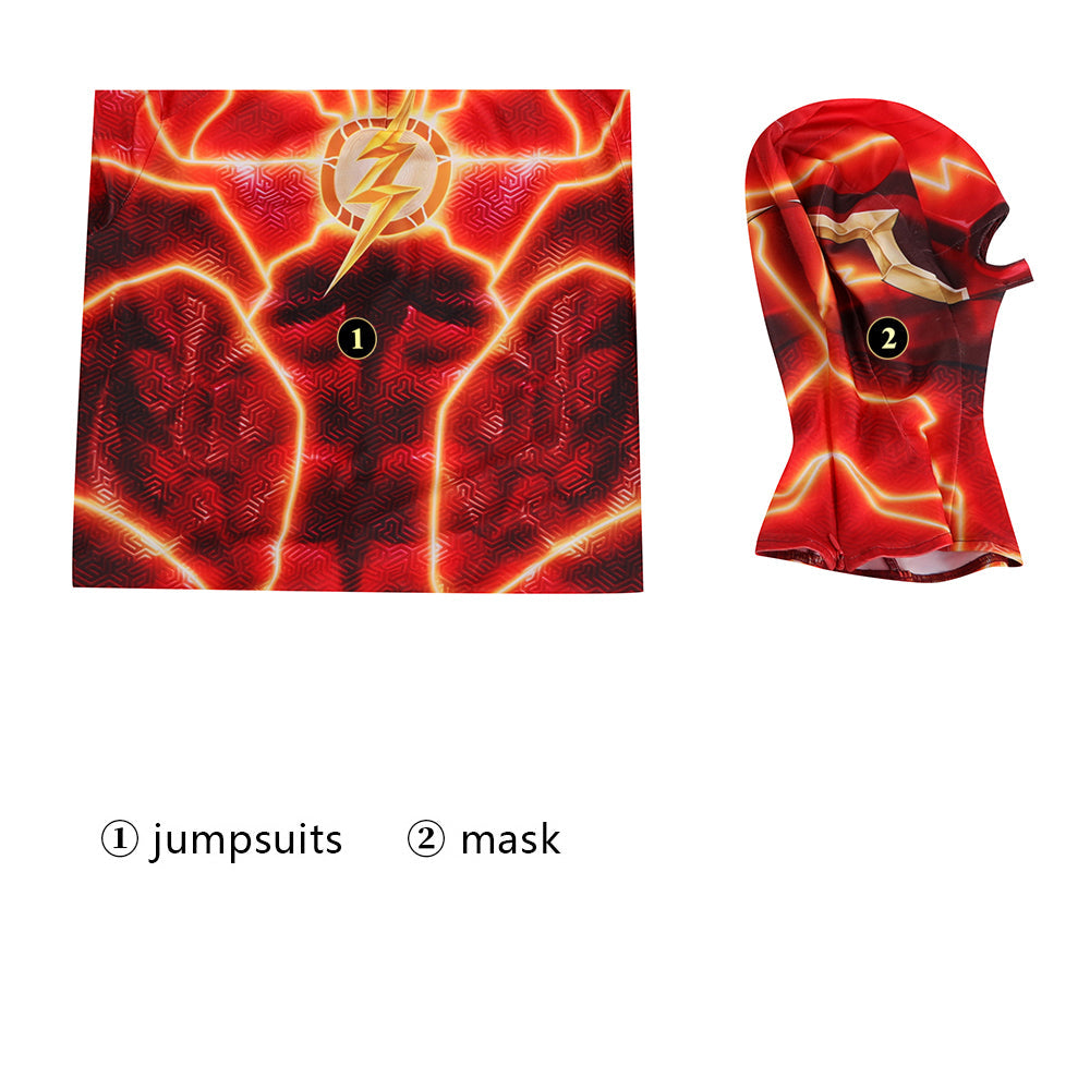 Flashpoint The Flash Barry Allen Male Jumpsuit with Mask Cosplay Costumes