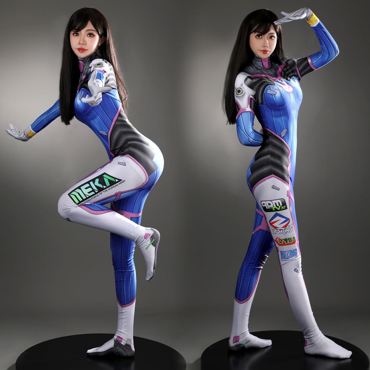 OW Overwatch D.Va Hana Song Female Jumpsuit Cosplay Costumes