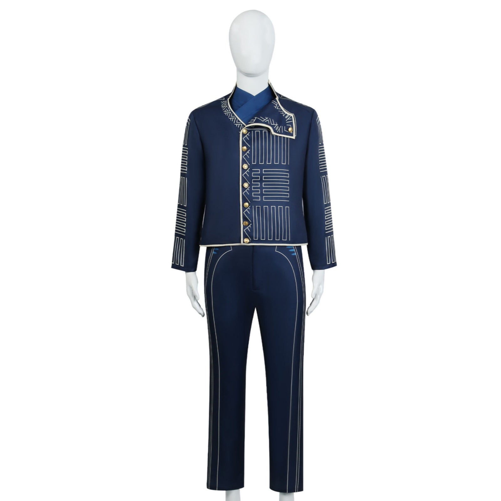 Wicked: For Good Prince Fiyero Navy Blue Suit Cosplay Costumes