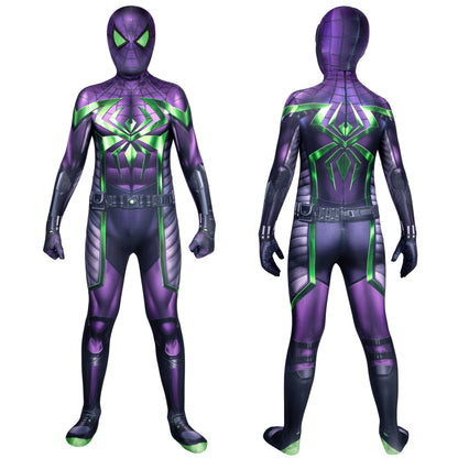 Spider-Man Miles Morales Purple Reign Suit Kids Jumpsuit Cosplay Costumes