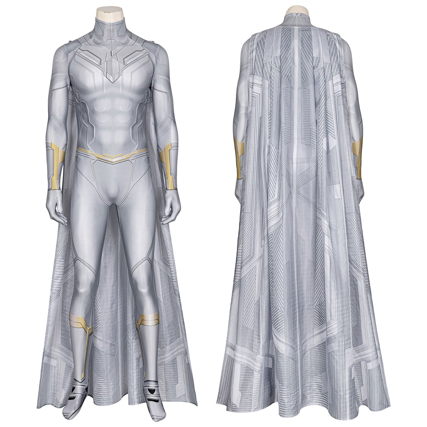 Wanda Vision White Vision Male Jumpsuit with Cloak Cosplay Costumes