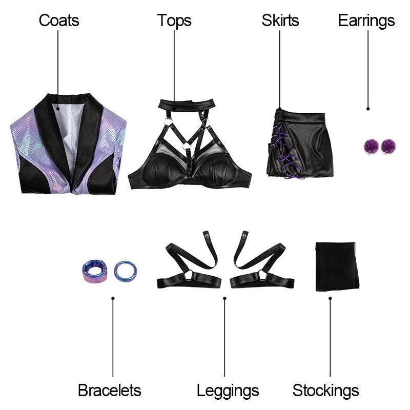 Game LOL KDA ALL OUT Evelynn Fullset Cosplay Costumes