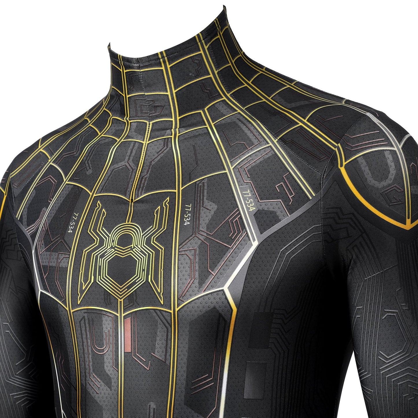 Spider-Man 3 No Way Home Peter Parker Black and Gold Suit Jumpsuit Cosplay Costumes