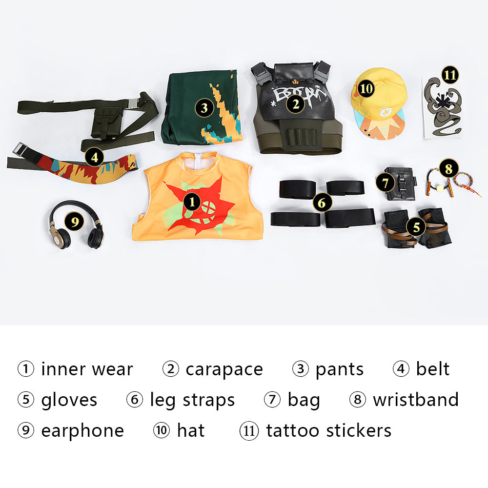 Valorant Raze Female Full Set Outfit Top Cosplay Costumes