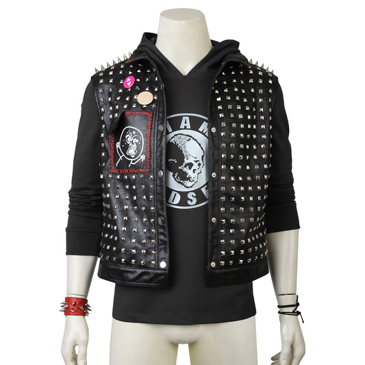 Watch Dogs 2 Wrench Male Cosplay Costumes Punk Hoodie and Jacket