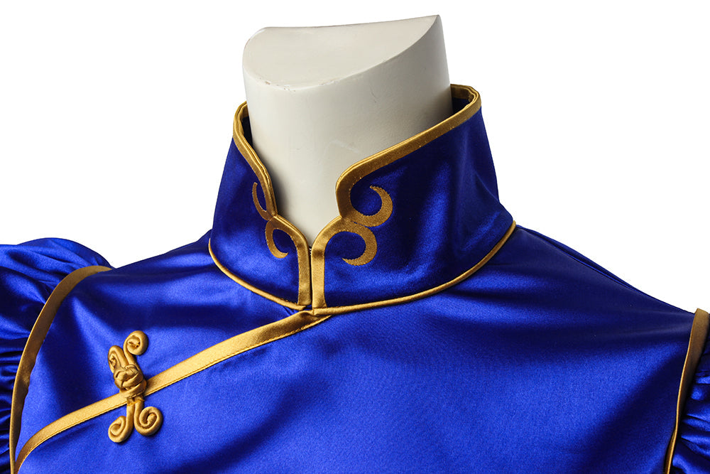 Street Fighter 5 Chun Li Blue Dress Female Cosplay Costumes