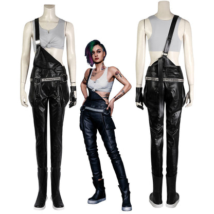 Cyberpunk 2077 Judy Alvarez Female Leather Cosplay Costumes