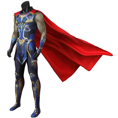 Thor 4 Love and Thunder Male Jumpsuit with Cloak Cosplay Costumes