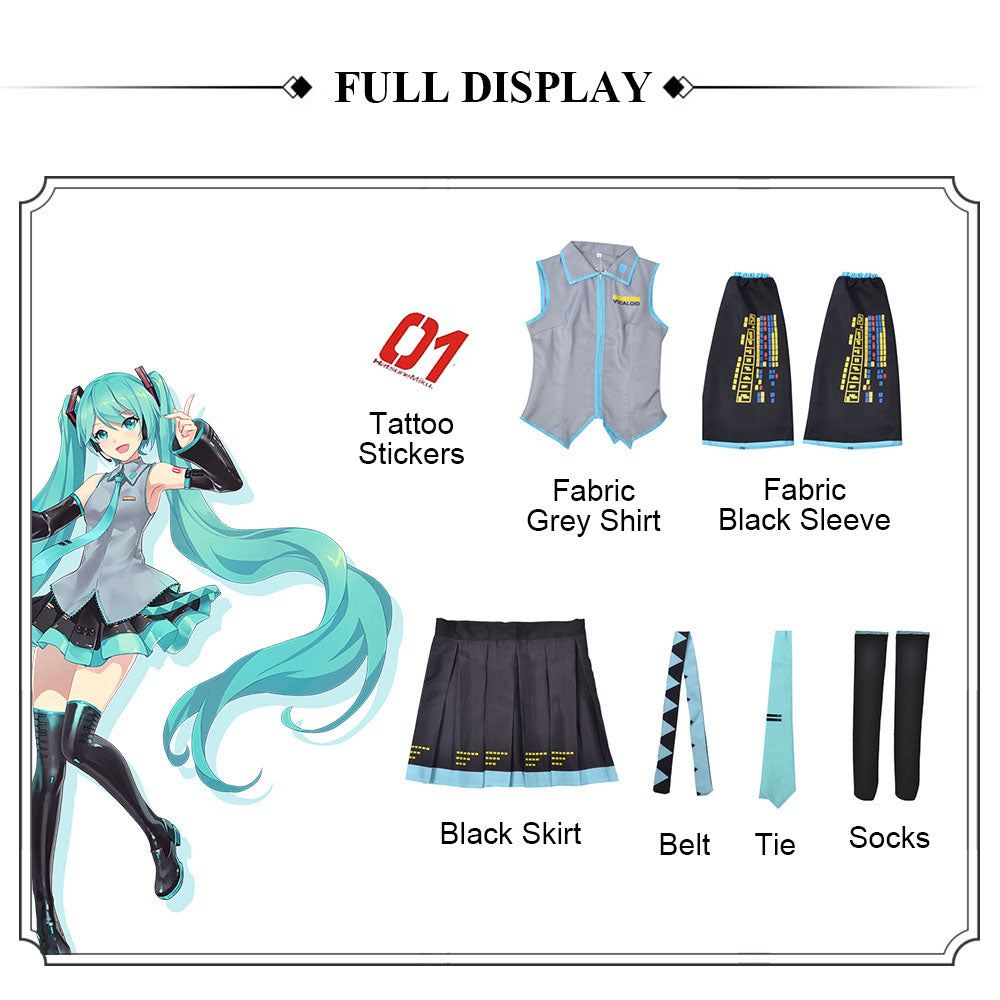 hatsune miku patent leather official jk adult full set cosplay costume