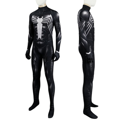 Marvel's Spider-Man 2 Venom Black Suit Male Jumpsuit Cosplay Costumes